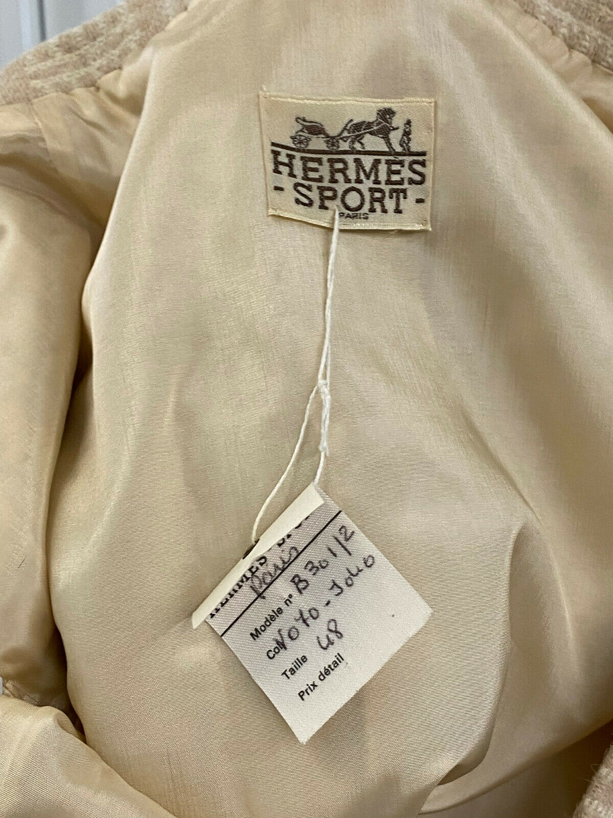 Vintage Hermes Sport Skirt New Old Stock Size 14 XL Alpacal Wool Linen Mix - Fresh Stock Dated February 2026