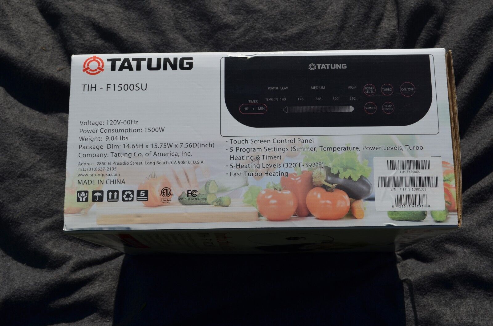 Tatung TIH-F1500SU Induction Cooker - Fresh Stock Dated February 2026