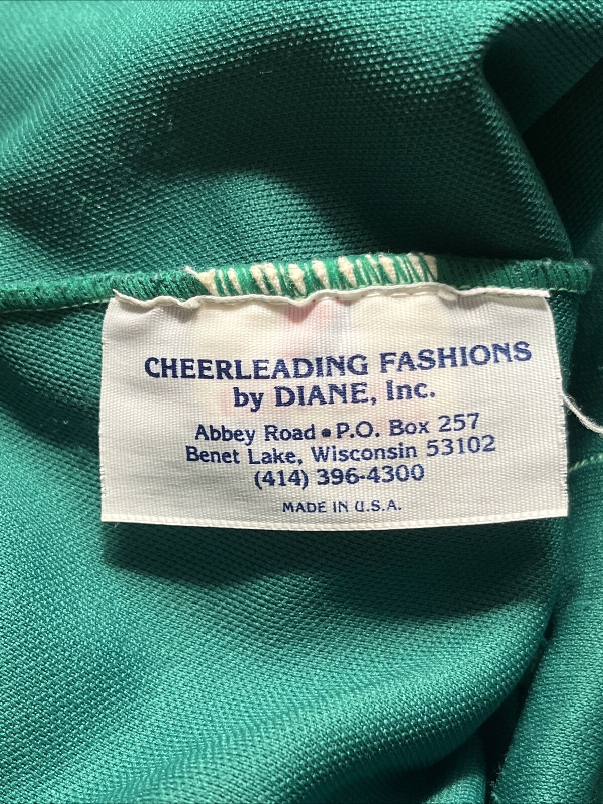 Vintage 80s Pleated Green/White Cheerleader Medium Skirt East-Tenn - Fresh Stock Dated March 2026