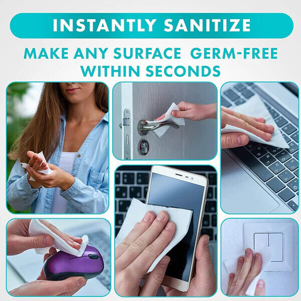 Hand Sanitizing Wipes 100 Individually Wrapped Scent-Free FREE SHIPPING!! - Fresh Stock Dated February 2026