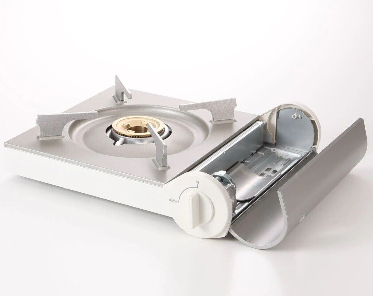 MUJI Portable Cooking Gas Stove Aluminum Die Cast PK-2 New Japan Outdoor Kitchen - Fresh Stock Dated February 2026