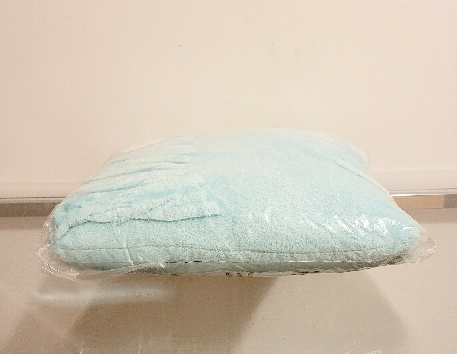Pottery Barn Teen Bohemian Fringe Plush Pillow Pool Blue 12