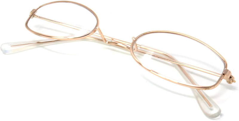 Skeleteen Old Man Costume Glasses - Gold Oval Granny Dress Up Eyeglasses - 1 Pai - Fresh Stock Dated February 2026