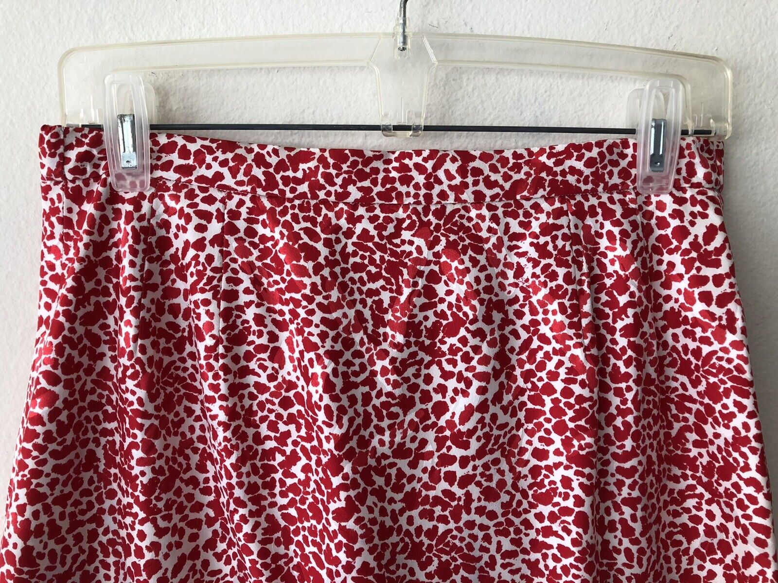 Vintage 1980s Raul Blanco 100% Silk Tiered Pleated Ruffle Skirt Red White 8/Med - Fresh Stock Dated March 2026