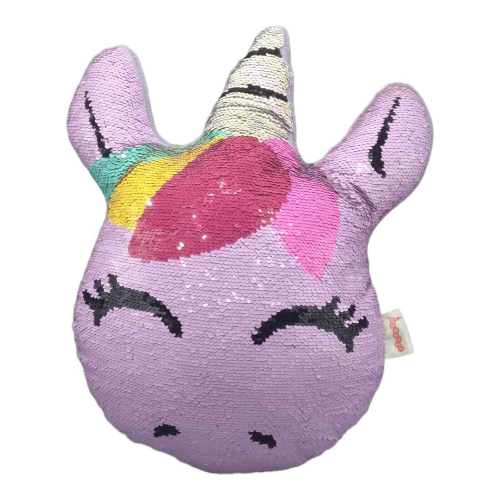 ISCREAM Unicorn Reversible FLIP Sequin Throw Pillow White Purple Girl Room Decor - Fresh Stock Dated February 2026