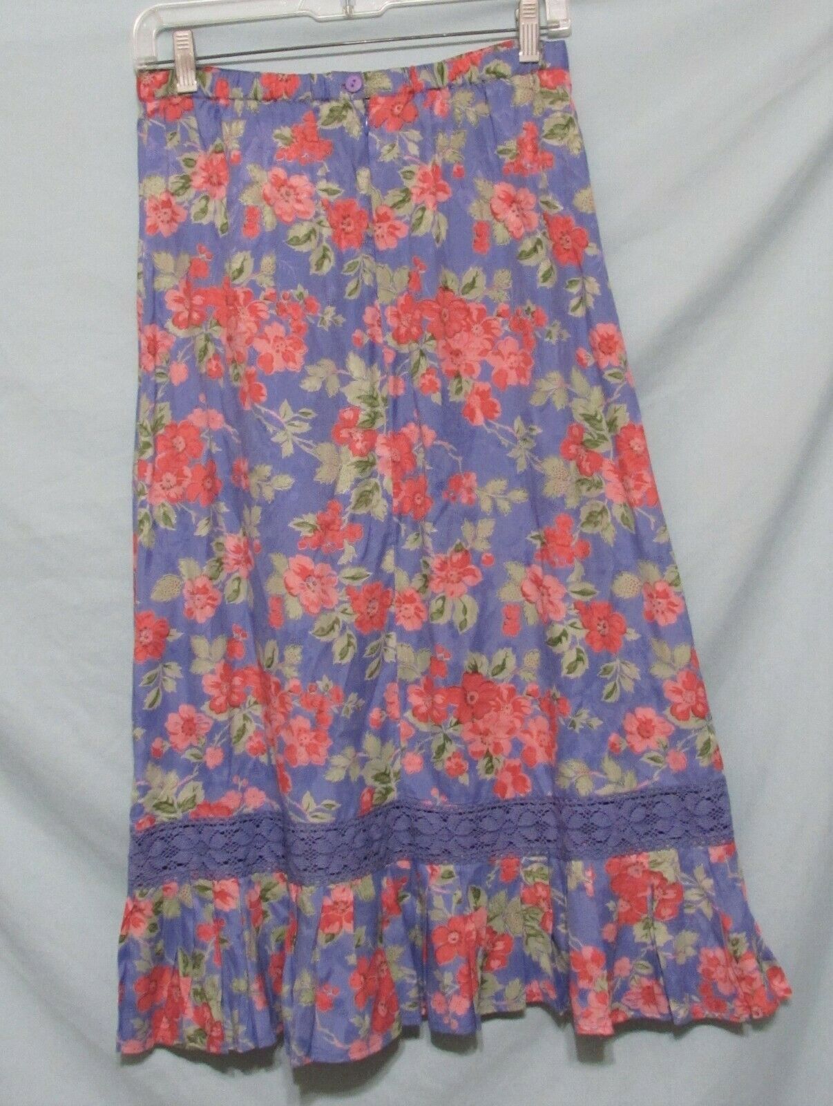 NWT Vintage 70s APRIL CORNELL Skirt sz S Floral Prettiest Shade of Periwinkle - Fresh Stock Dated March 2026