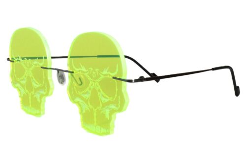 Skull Gothic Steampunk Party Festival Costume Cosplay Neon Green Sun Glasses - Fresh Stock Dated February 2026
