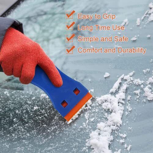 Plastic Blade Scraper, 2PCS Razor Scraper Tool 50PCS Double Edged Blades, Clean - Fresh Stock Dated February 2026