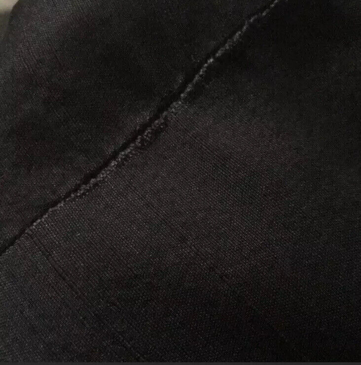 Vintage Black Skirt Small Silky Shantung Textured A-Line Midi Career Unlined - Fresh Stock Dated March 2026