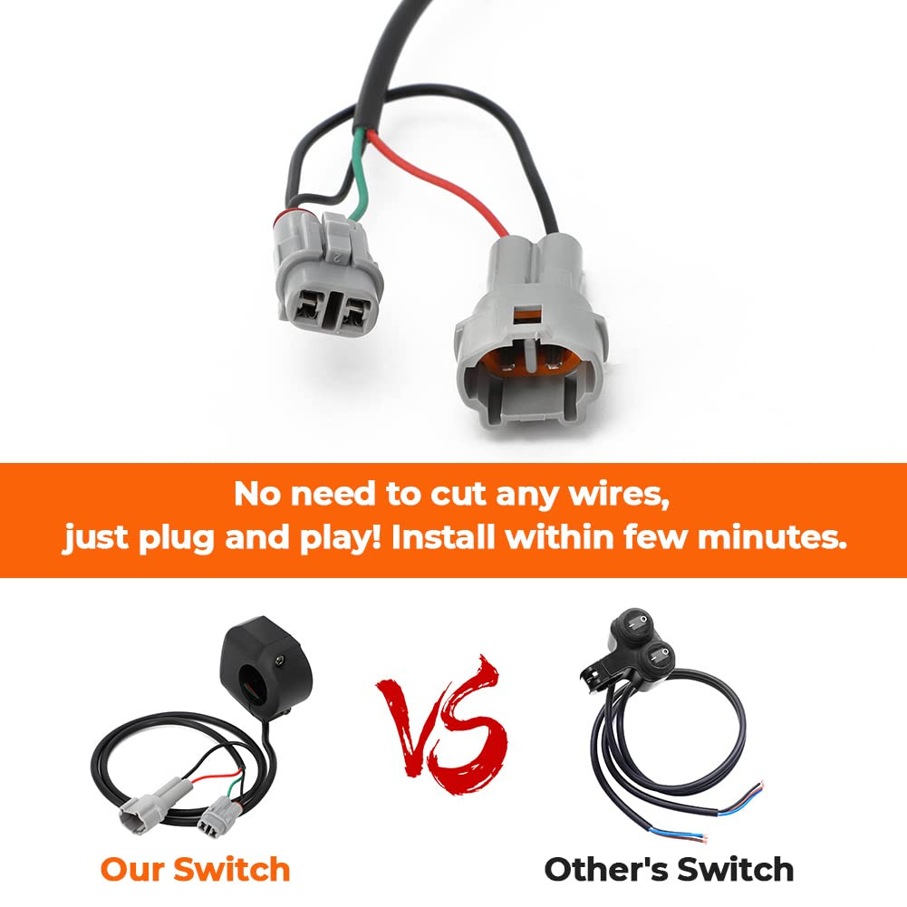 Red LED Light Headlight Switch with Plug Set for SUR-RON LightBee SEGWAY X260 X - Fresh Stock Dated February 2026