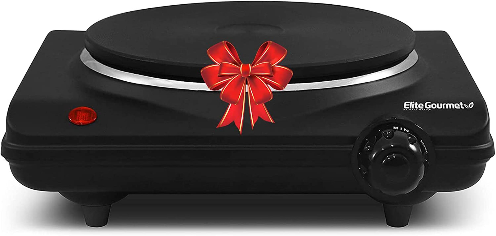 Elite Gourmet Countertop Cast Iron Burner Electric Hot Plate Easy to Clean Black - Fresh Stock Dated February 2026