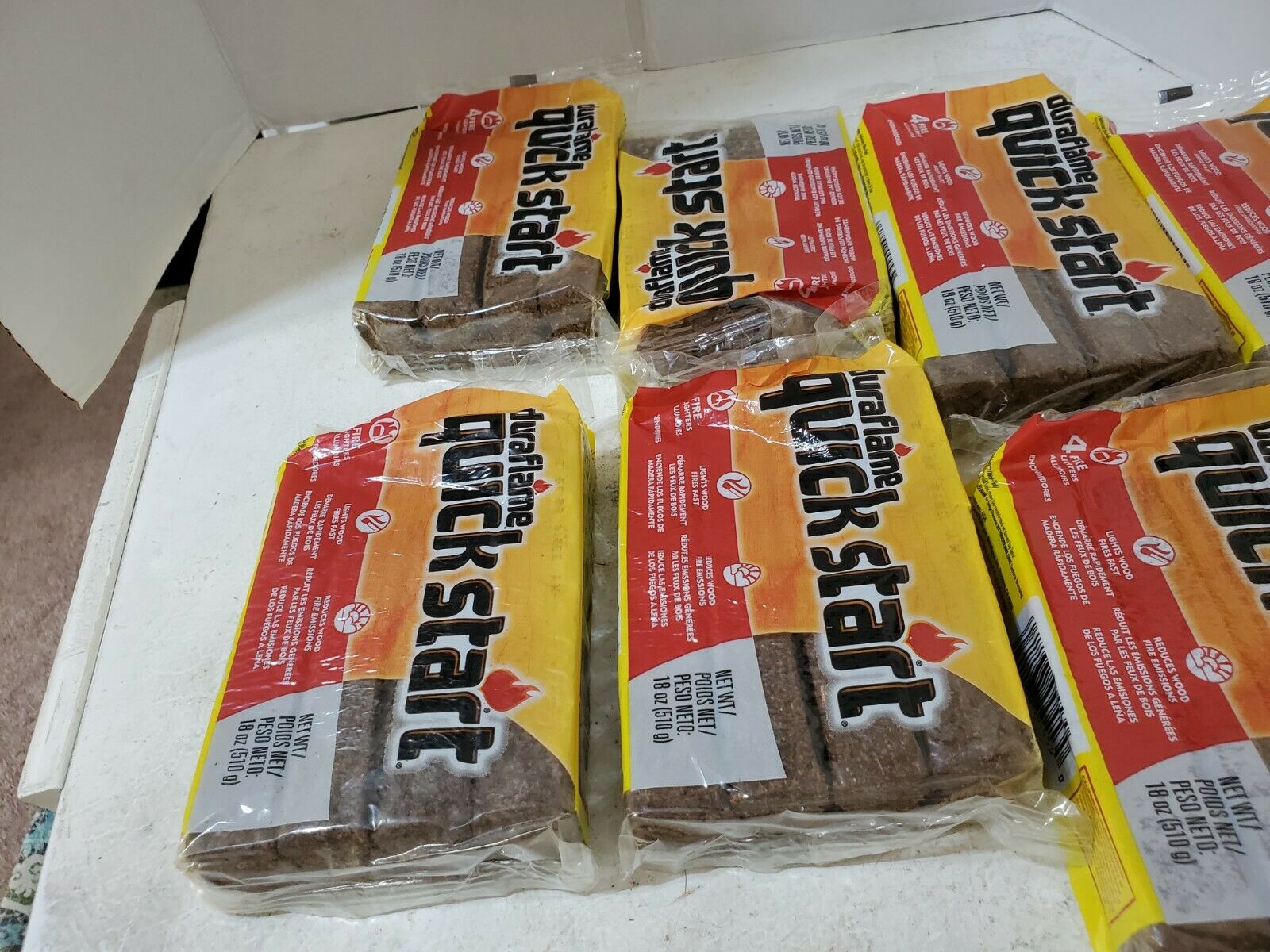 DURAFLAME QUICKSTART FIRE LOG STARTER FIRE LIGHTER (8-4 PACKS=32 TOTAL)FAST SHIP - Fresh Stock Dated December 2025