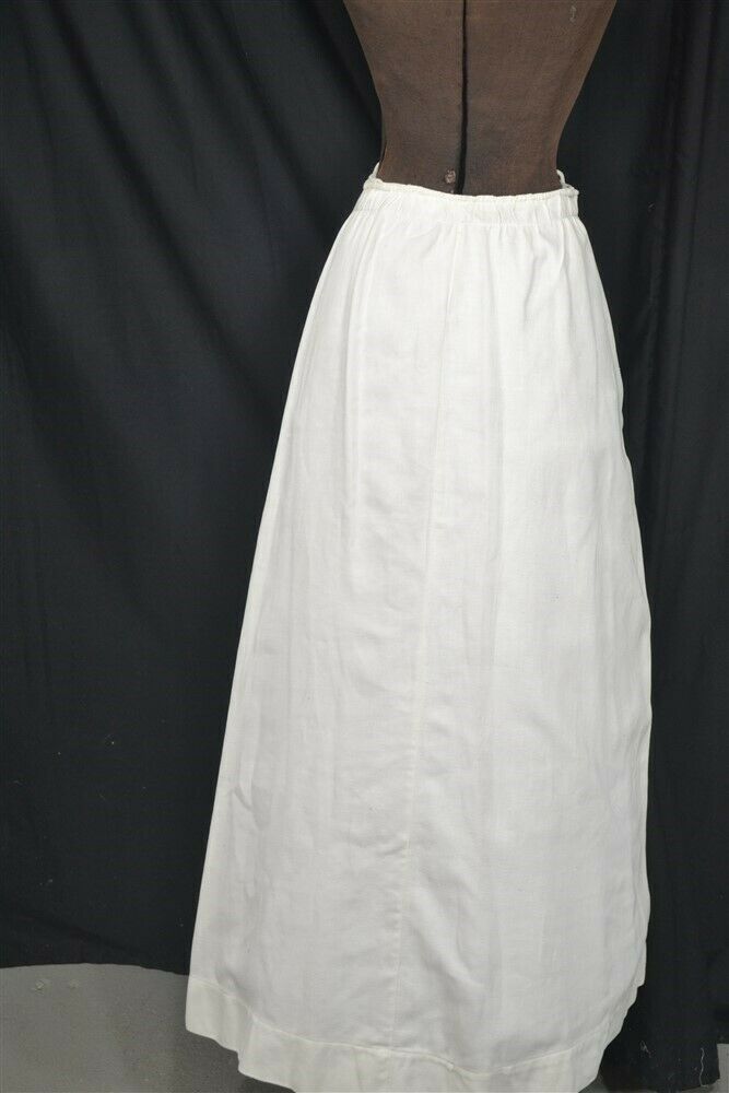 old early period skirt white long cotton twill Titanic original 19thc 1890 - Fresh Stock Dated February 2026