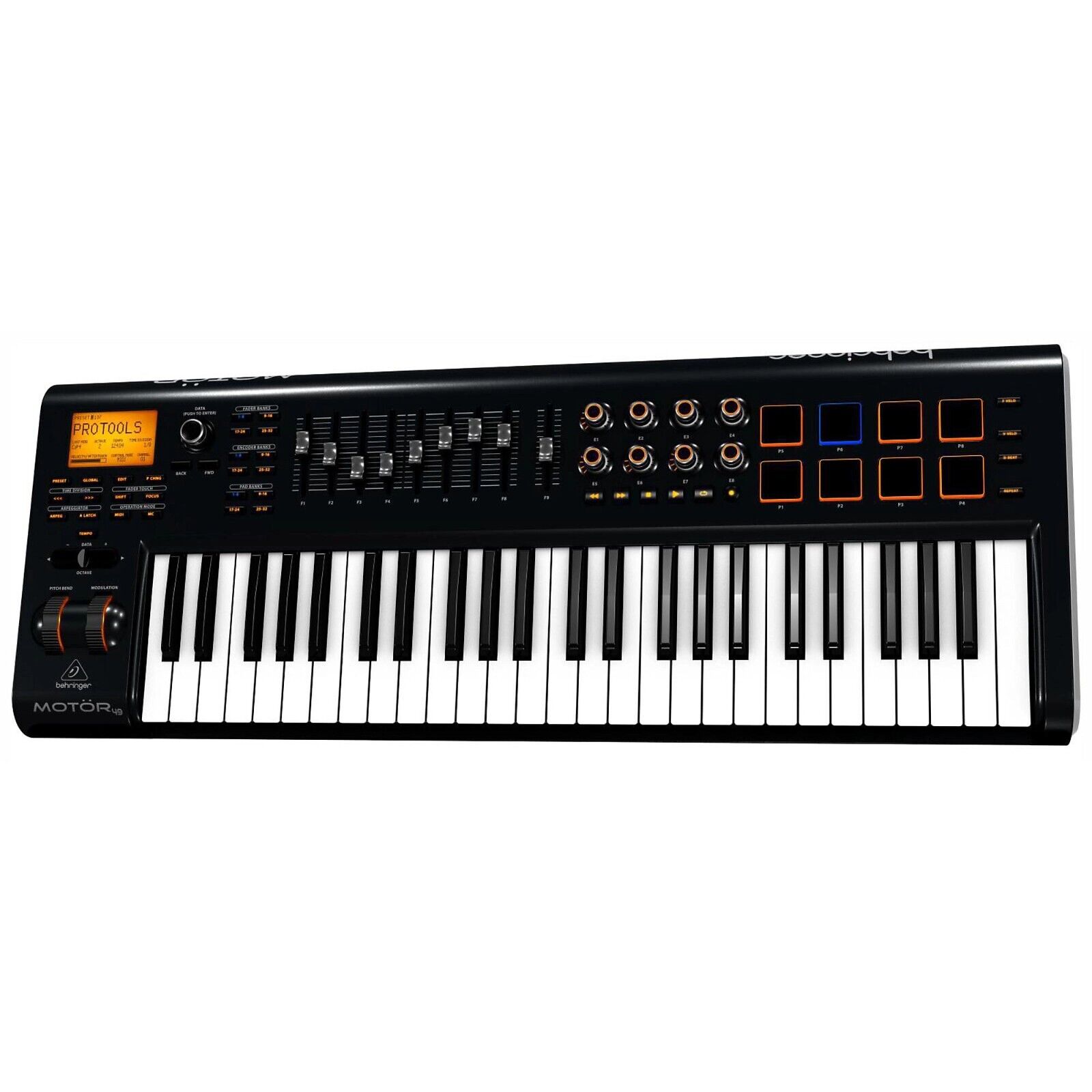 New Behringer MOTOR 49 49-Key USB/MIDI Keyboard Controller w/Motorized Faders - Fresh Stock Dated February 2026