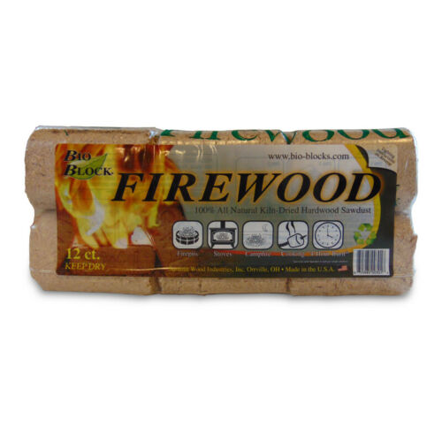 Bio Block BIO-12A Indoor and Outdoor Wood Fire Log - Fresh Stock Dated December 2025