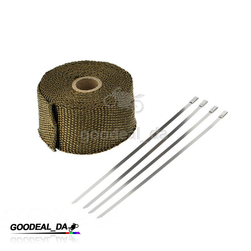 16FT Insulation Thermal Tape Motorcycle Exhaust Pipe Anti High Heat Wrap Cloth - Fresh Stock Dated February 2026