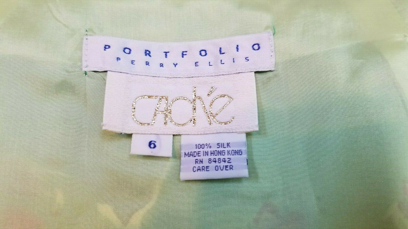 Vintage PERRY ELLIS Portfolio Silk Multi Colored Fringe Wrap Skirt - Size M - Fresh Stock Dated December 2025