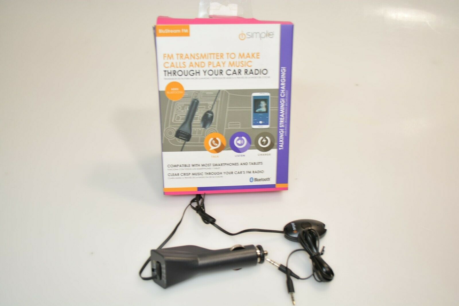 NEW iSimple Bluetooth Car Wireless BluStream FM Transmitter ISBT43 - Fresh Stock Dated February 2026