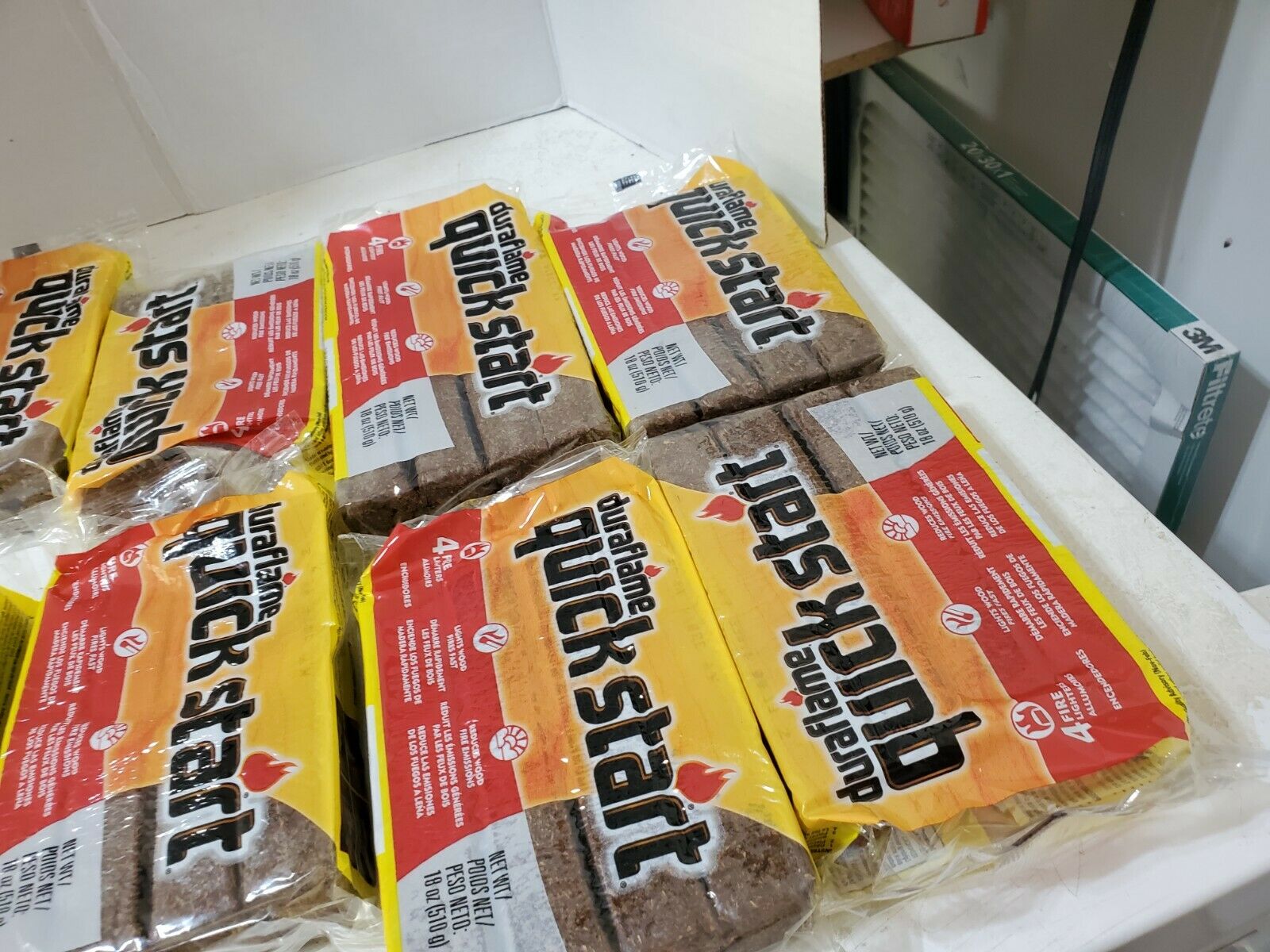 DURAFLAME QUICKSTART FIRE LOG STARTER FIRE LIGHTER (8-4 PACKS=32 TOTAL)FAST SHIP - Fresh Stock Dated December 2025