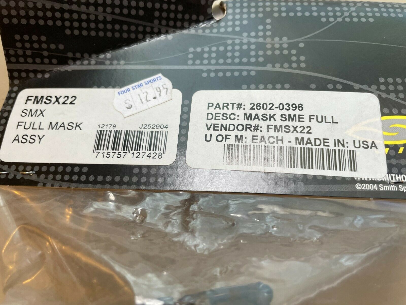 SMITH HELMET FULL MASK 2602-0396 C068a - Fresh Stock Dated February 2026