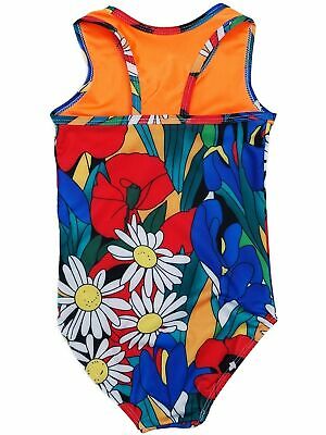 Wenchoice Girls Orange Multi Flower Print T-Back Sleeveless Leotard 9M-8 - Fresh Stock Dated December 2025