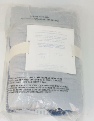 Set Of 2 Pottery Barn Kids Teen Dustin Dino Quilted Shams Gray Blue Standard NEW - Fresh Stock Dated December 2025