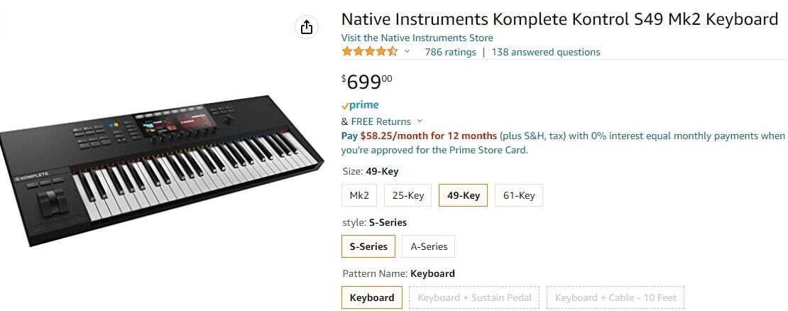 NEW Native Instruments Komplete Kontrol S49 MK2 Keyboard Synthesizer (FPP003892) - Fresh Stock Dated February 2026