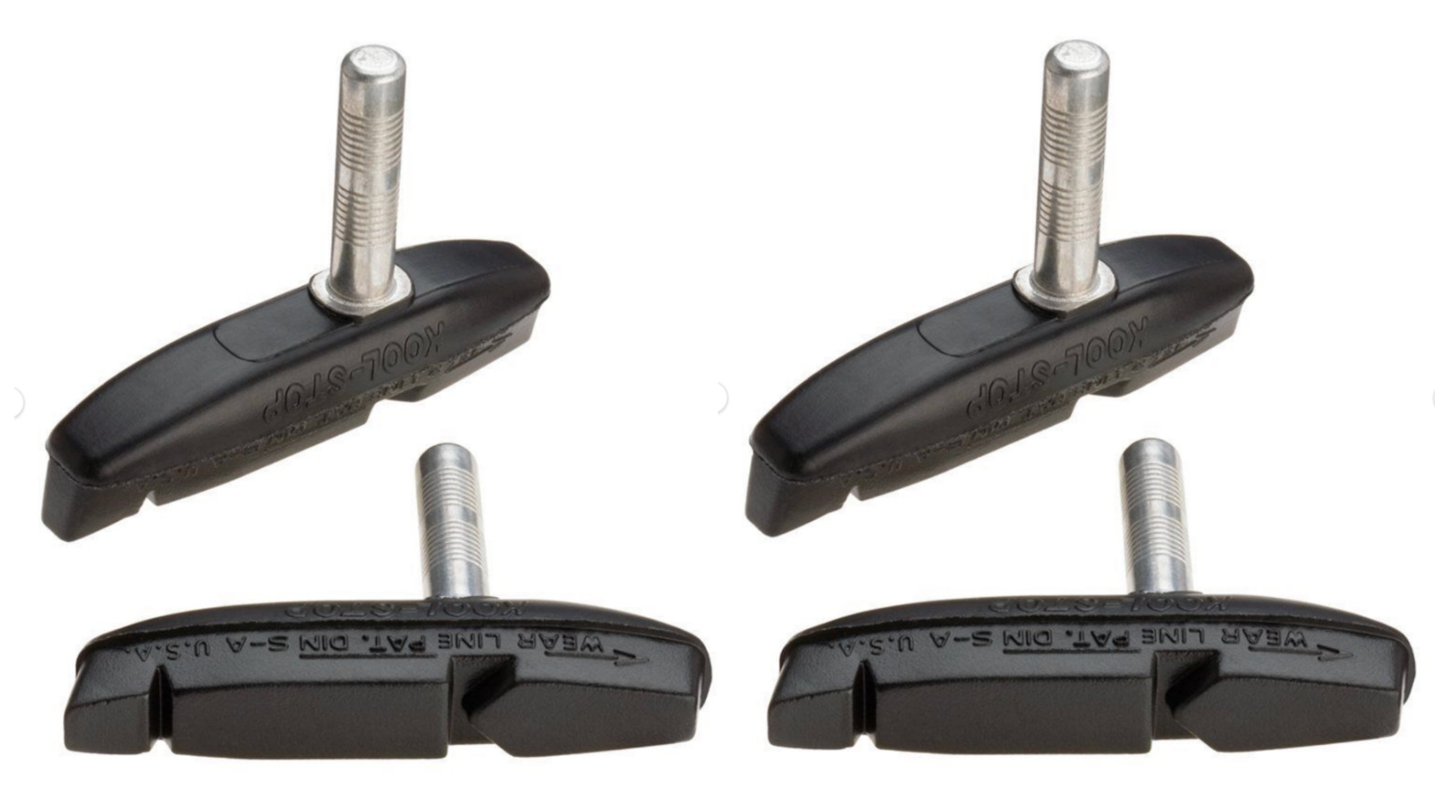 2 PAIR KOOL STOP EAGLE CLAW II CANTILEVER BRAKE PADS SMOOTH POST BLACK COMPOUND - Fresh Stock Dated February 2026