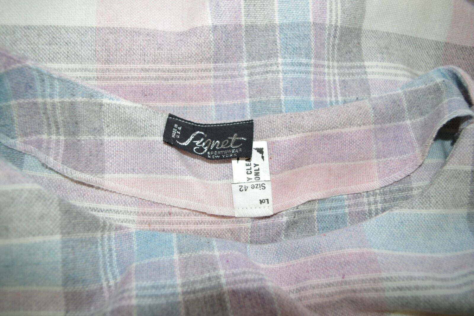 Vintage NWT Signet Wool Skirt & Crop Top Plus Size Pleated Plaid USA - Fresh Stock Dated February 2026