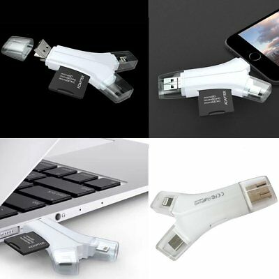 USB SD TF Card Reader 4in1 Adapter for iPhone X 8 7 6 5 s Plus iPad OTG Android - Fresh Stock Dated February 2026