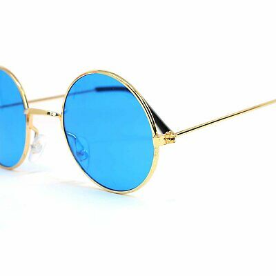 Skeleteen Hippie Sunglasses - Blue 60's Style Circle Glasses - 1pair - Fresh Stock Dated February 2026