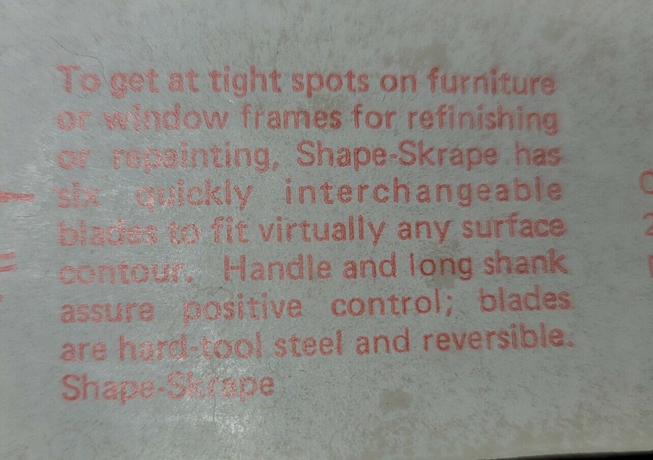 SHAPE-SKRAPE 324 Vintage Scraper 6 Interchangeable Blades 🇺🇸 USA NOS - Fresh Stock Dated February 2026