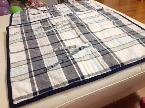 POTTERY BARN KIDS  White/Blue Quilted Pillow Cover Shams Covers - Set of 2 - Fresh Stock Dated December 2025