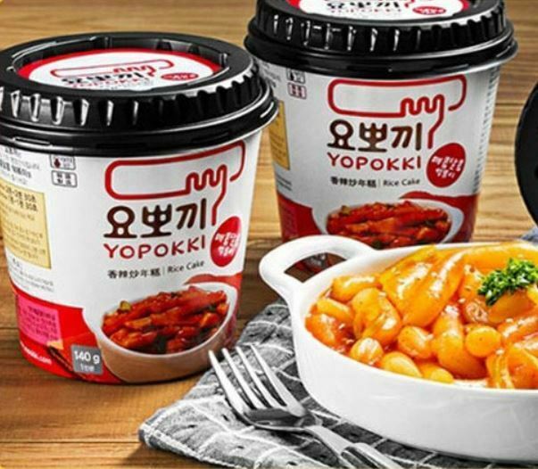Yopokki tteokbokki Korean Rice Cake Sweet & Spicy Topokki CUP 140g (Pack of 6) - Fresh Stock Dated February 2026