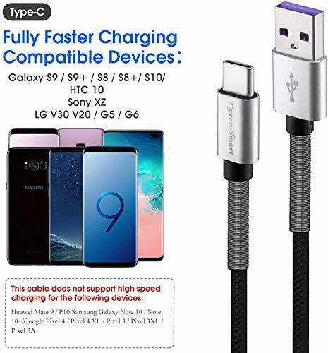 CyvenSmart [3 Pack 6ft] Compatible with Samsung Galaxy S10 S9 6Foot, SILVER - Fresh Stock Dated February 2026
