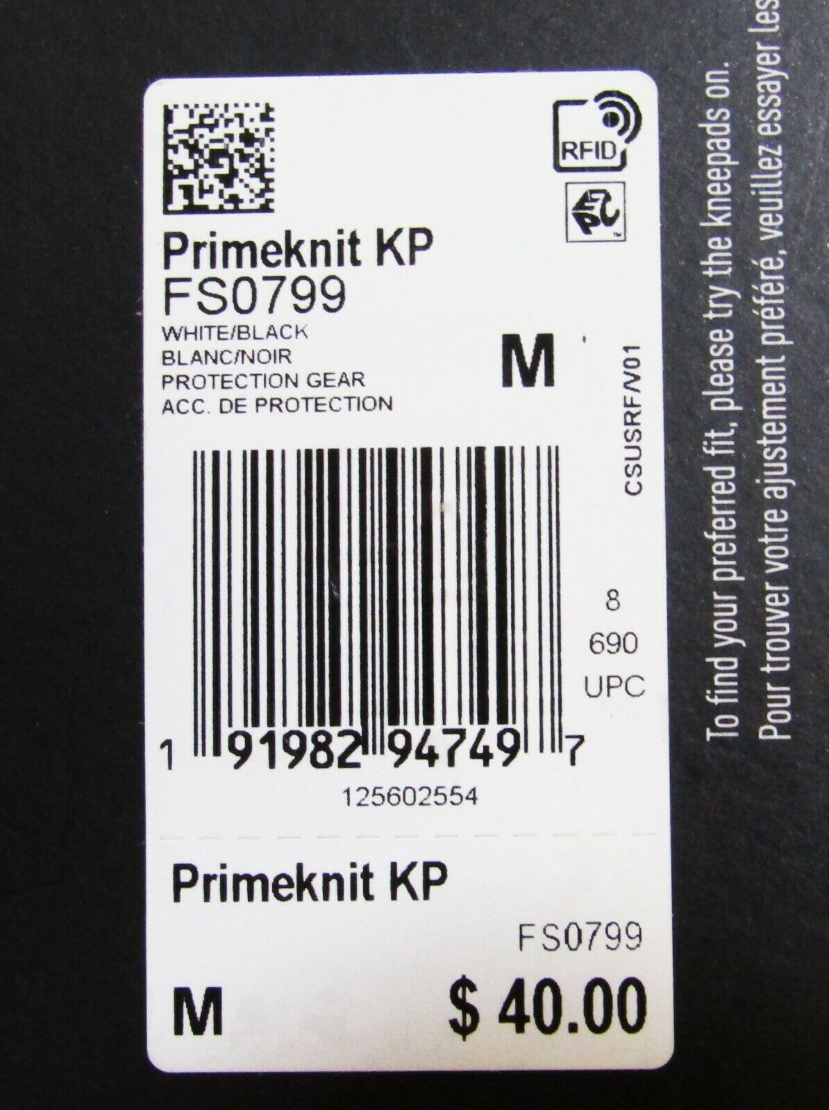 Adidas Primeknit Volleyball Kneepads in White NEW IN PACKAGE Size M - Fresh Stock Dated December 2025