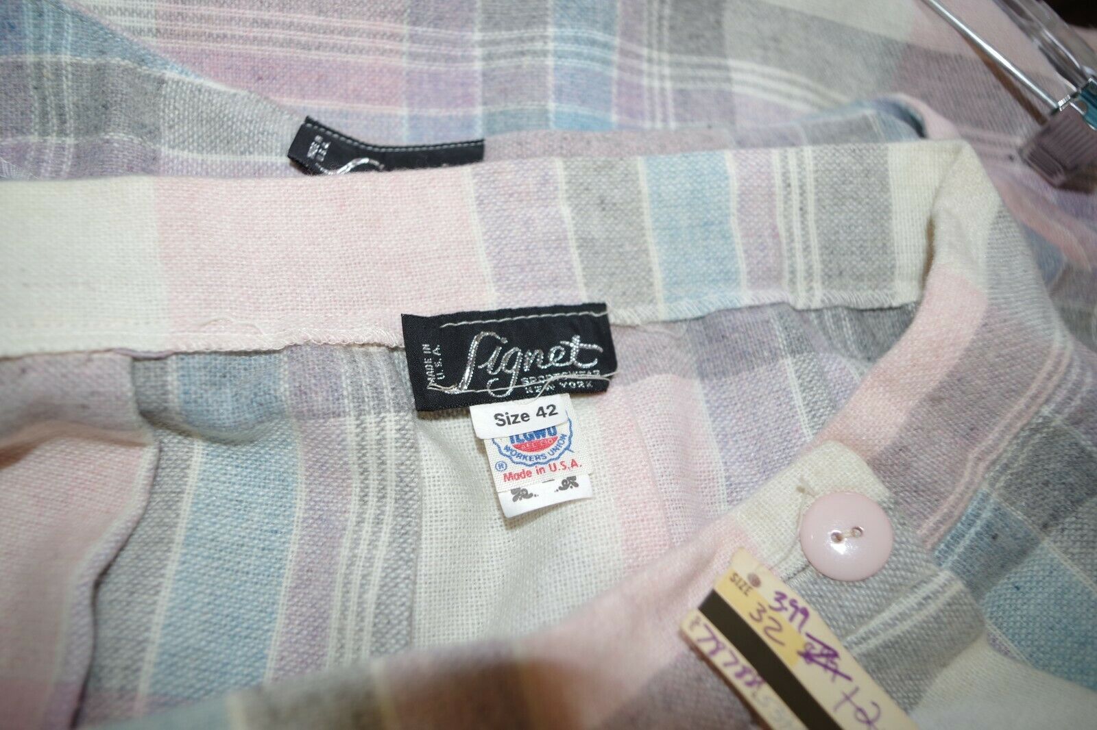 Vintage NWT Signet Wool Skirt & Crop Top Plus Size Pleated Plaid USA - Fresh Stock Dated February 2026