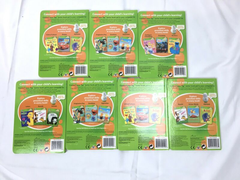 LeapFrog Tag Junior Jr Set of 7 Books Short Vowels If I Were Tub Jog AI Can Dig - Fresh Stock Dated December 2025