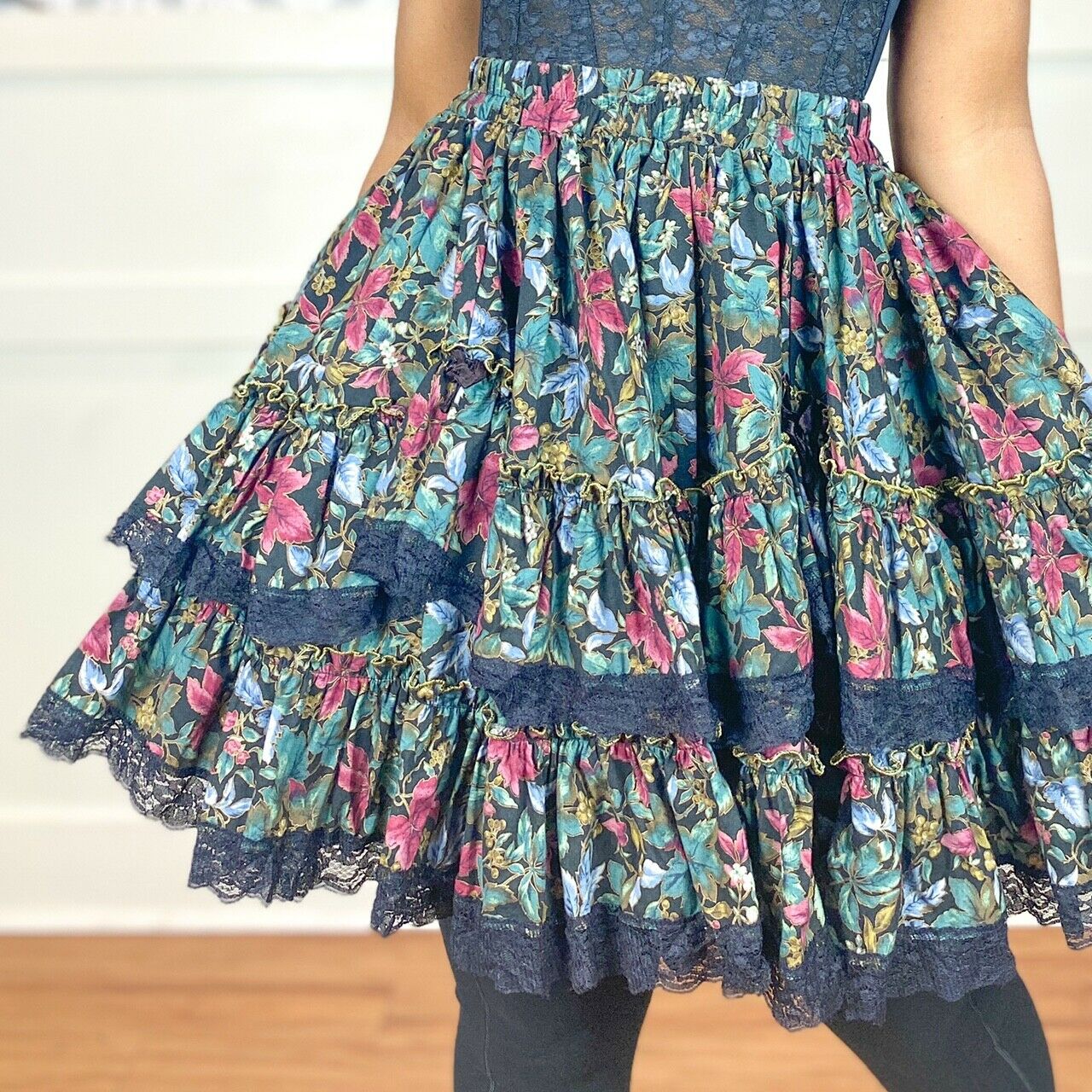 1980s Vintage Square Dance Style Mini Skirt Size Small/Medium - Fresh Stock Dated February 2026