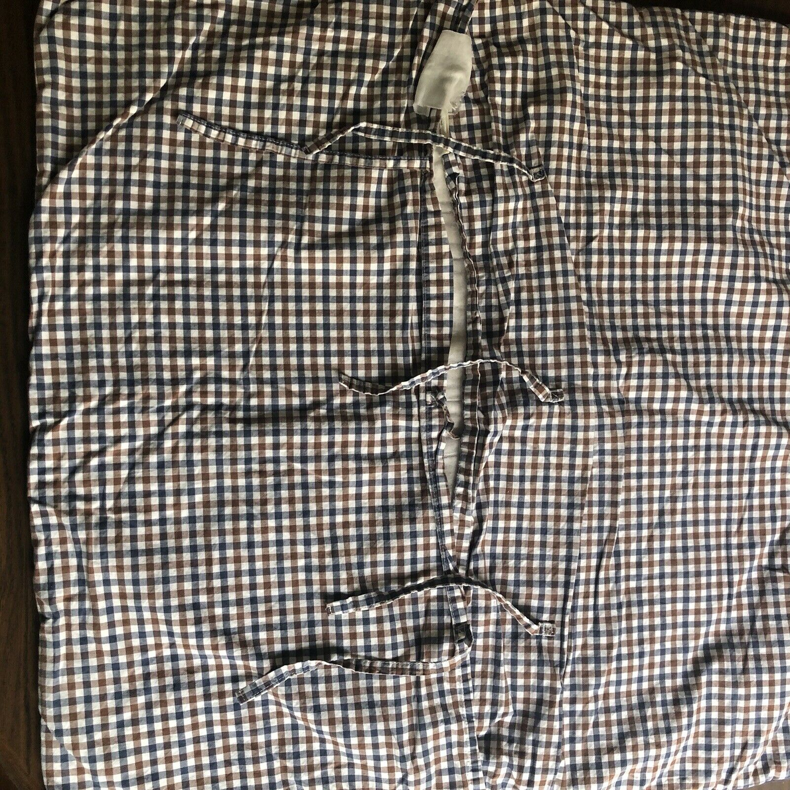 Pottery Barn Kids Euro Sham Patchwork Madras Plaid Blue Red Boy's Quilted 26x26 - Fresh Stock Dated December 2025