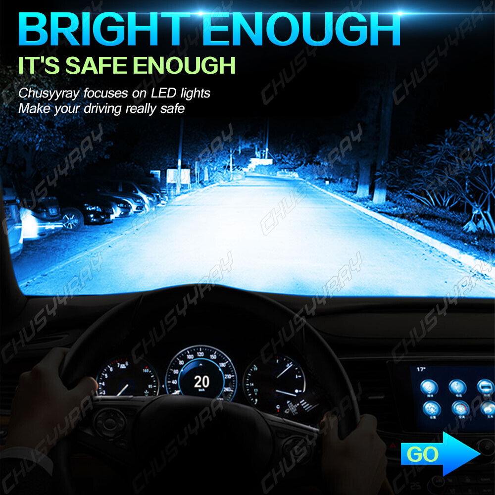 H4 9003 LED Headlight For Honda Motorcycle Hi/Low Beam 8000K Ice Blue Bulbs Kit - Fresh Stock Dated March 2026