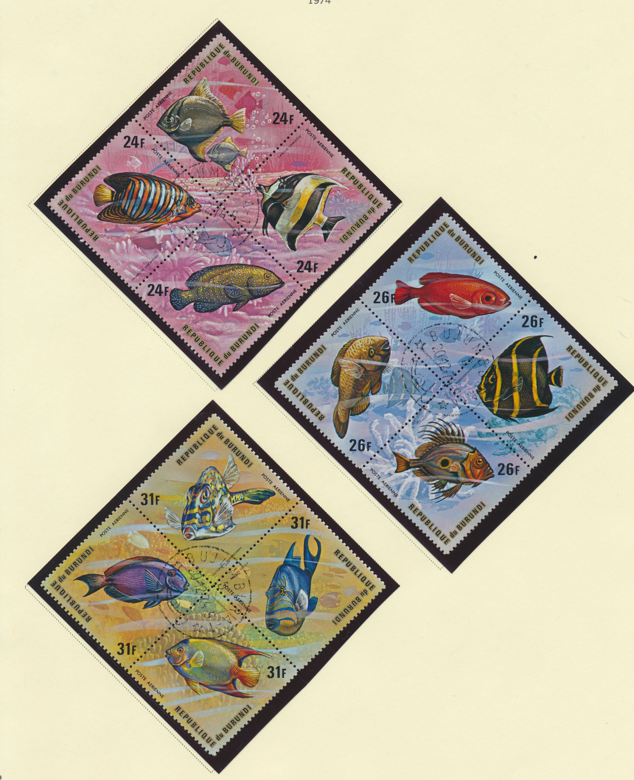 Burundi Stamps Scott #C207 To C212, Unused Hinged, CTO, 6 Blocks of 4 - Fresh Stock Dated January 2026