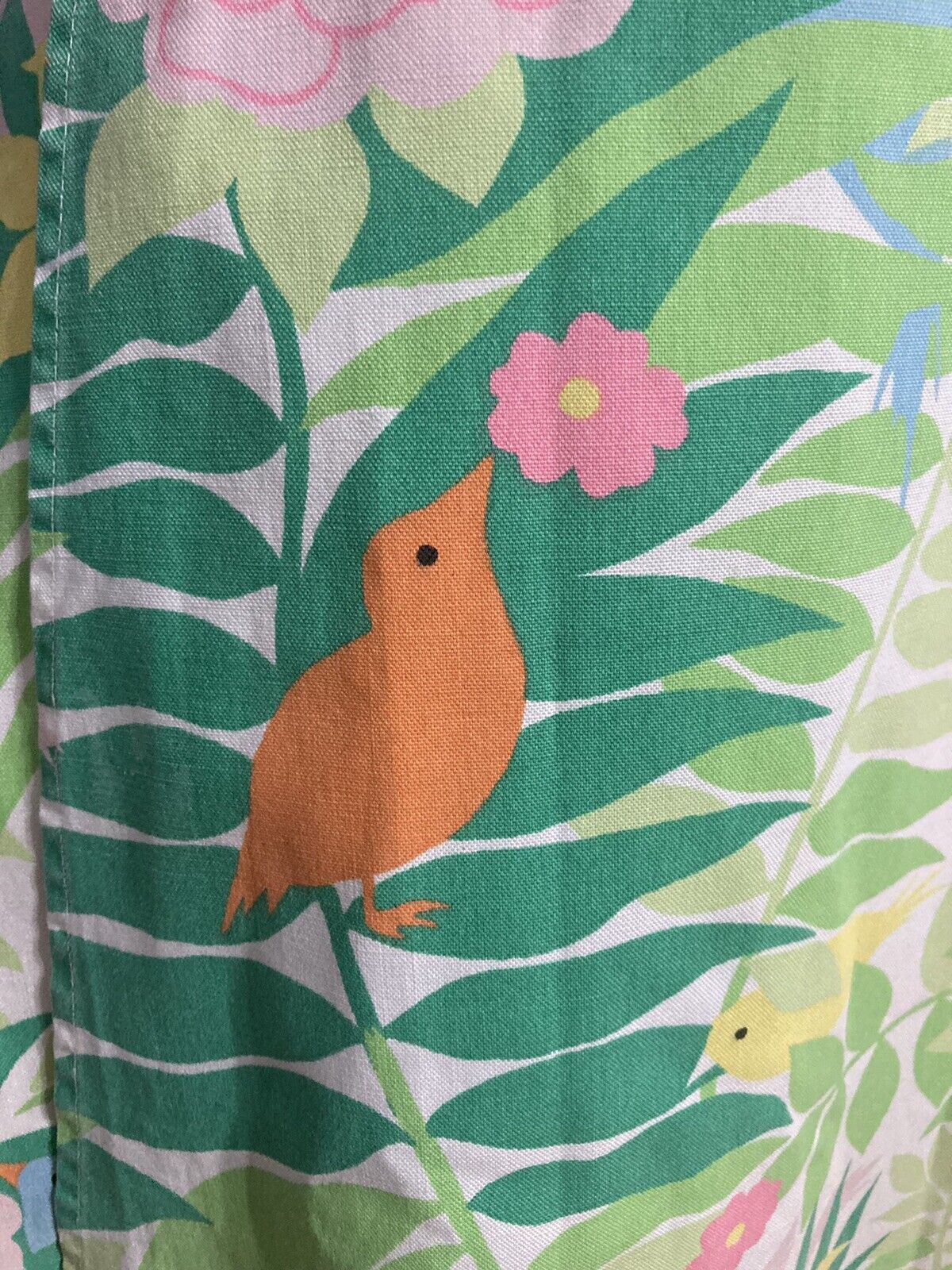 Vintage 1970s Katasha's Unusuals Birds Chicks Florals Cotton Wrap Skirt Medium - Fresh Stock Dated March 2026