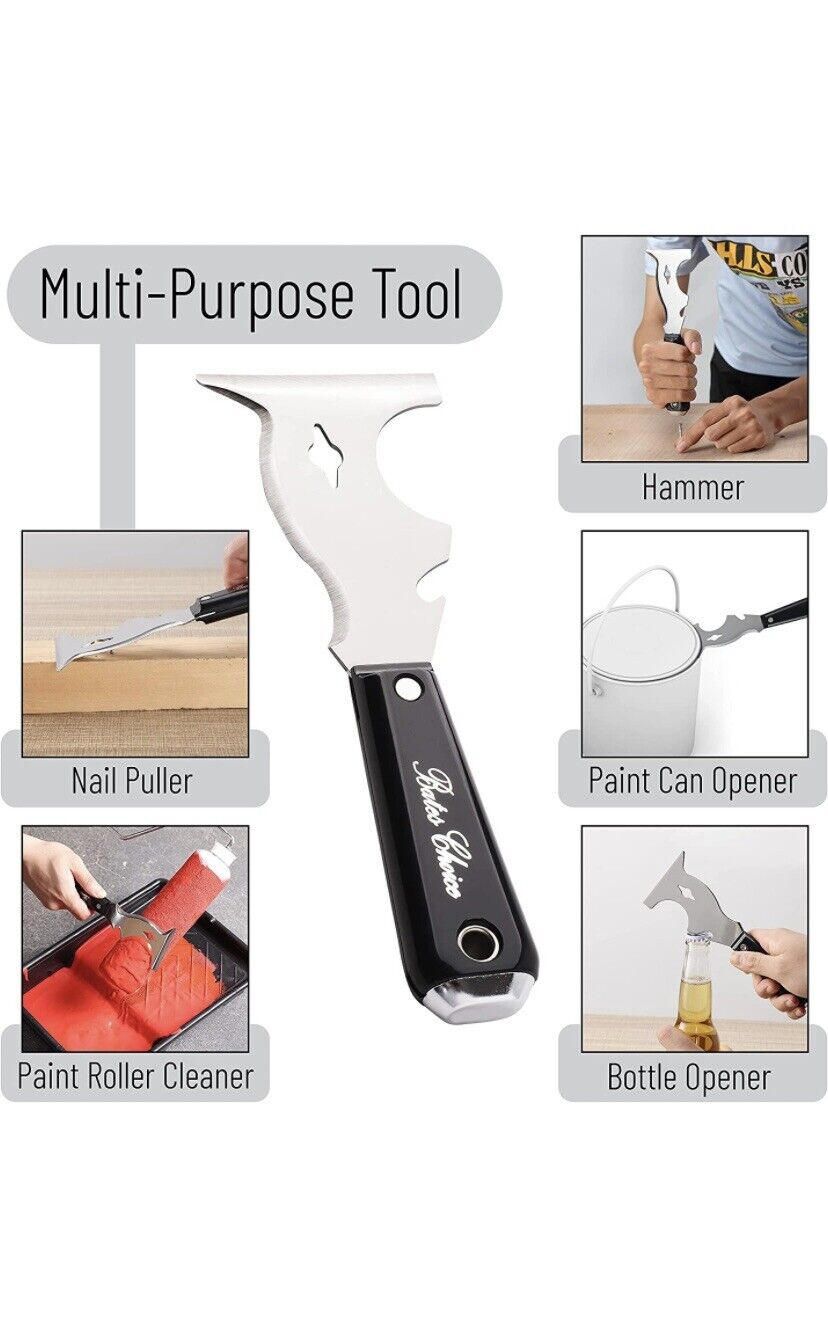 10 in 1 Paint Scraper for Wood, Painters Knife, Painting, Spackle Tool - Fresh Stock Dated February 2026
