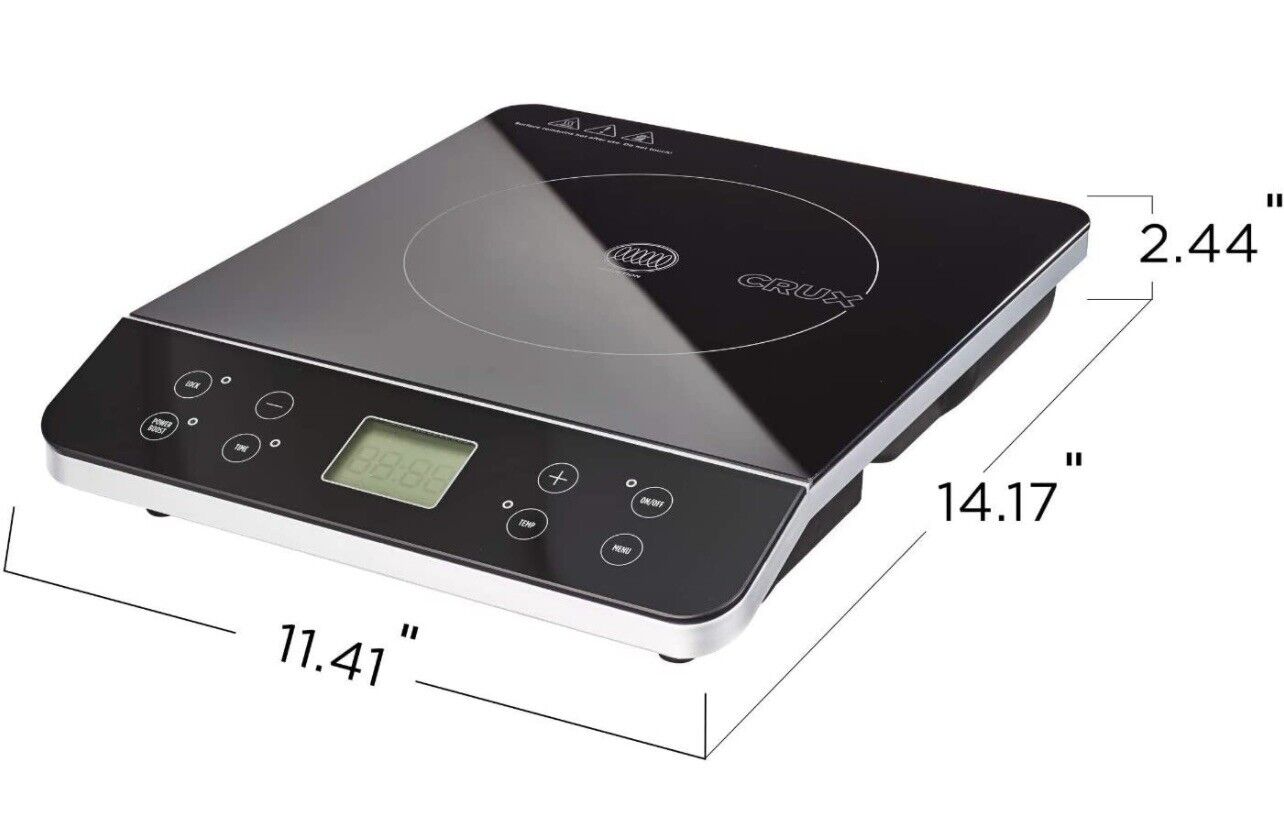 Crux Countertop Induction Burner, Portable Electric Hot Plate, Smart Black - Fresh Stock Dated February 2026