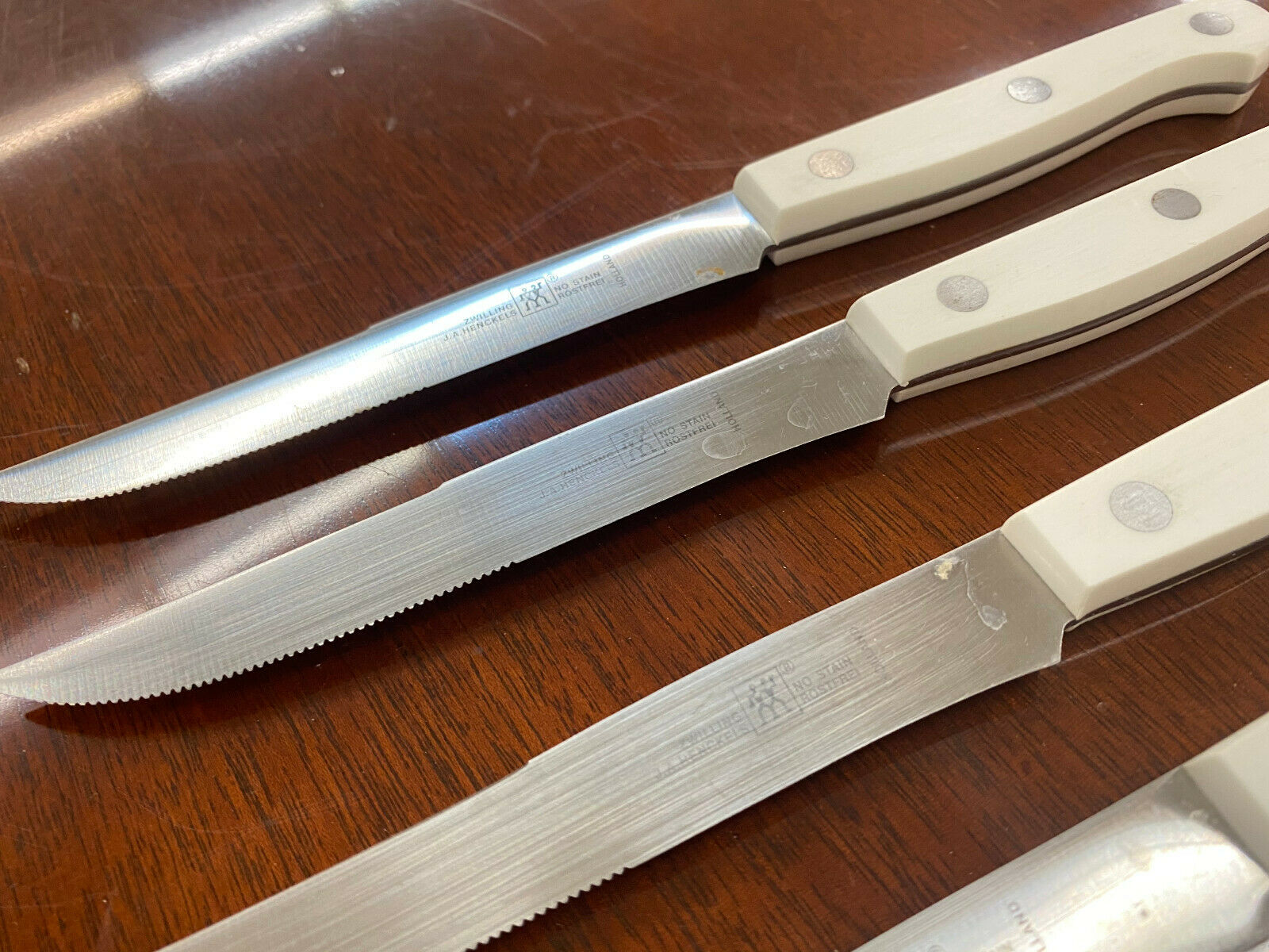 6 piece Zwilling J.A. Henckels White Handle Steak Knife Set  rostfrei Holland  A - Fresh Stock Dated December 2025
