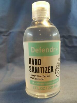 Defendr+ 8 oz. Unscented Gel Hand Sanitizer (70% Alcohol) 20 Flip Top Bottles - Fresh Stock Dated February 2026