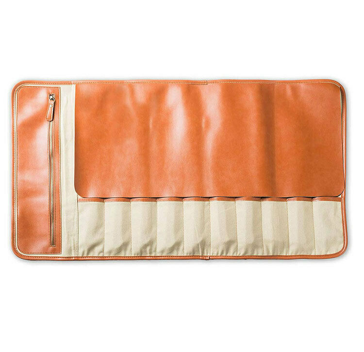 10 Slot Japanese Genuine Leather Chef Knife Roll Bag Leather Knives Storage Case - Fresh Stock Dated January 2026