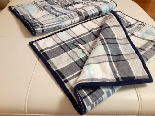 POTTERY BARN KIDS  White/Blue Quilted Pillow Cover Shams Covers - Set of 2 - Fresh Stock Dated December 2025