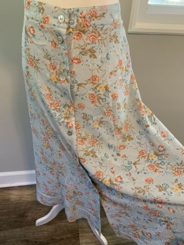 Vintage 80s Blue Floral Cottagecore Midi Skirt XXL 20 - Fresh Stock Dated February 2026